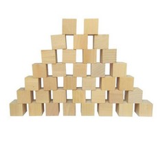 30 Pieces Wooden Cubes – Blank Wood Square Blocks – Unfinished Craft Cube Sta…