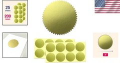 Self-Adhesive Gold Foil Seal Stickers – 200 Pack, 2″ for Professional Finishing
