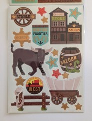 Western Town Wild West Cowboy Scrapbooking Stickers Flip Pack by Sticko