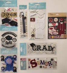 Lot Of 8 JOLEE’S BOUTIQUE K&COMPANY Dimensional Scrapbooking Stickers GRADUATION