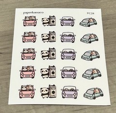 NEW PaperKumaCo Critter Cars 🚗 Sticker Sheet Paper Kuma Co PKC Stickers