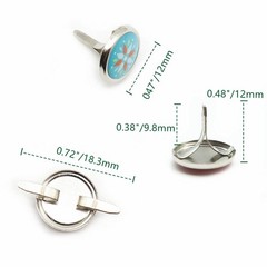 150 PCS Multicolor Brass Paper Fasteners Round Mini Metal Brads 0.47 Inch