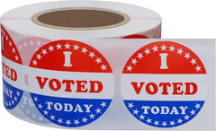 I Voted Today with Red, White, and Blue Circle Stickers 1.5 Inch round 500 Label