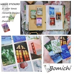 Washi Stickers, 6 Sets 300 Pcs Aesthetic Sticker Book for DIY Journaling, Jou…