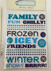 Winter Scrapbooking Lot Stickers Die Cuts Chipboard Alphabet Snowman Crafts
