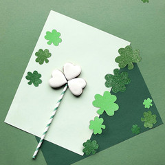 St. Patrick’s Day Foam Stickers Green Shamrock Clover Glitter Stickers Irish Clo