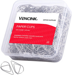 300 Pieces Silver Cute Paper Clips Smooth Stainless Steel Drop-Shaped Wire Small