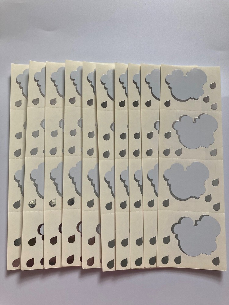 Mrs. Grossman’s Lot Of 10 Strips Clouds & Rain Drop Stickers