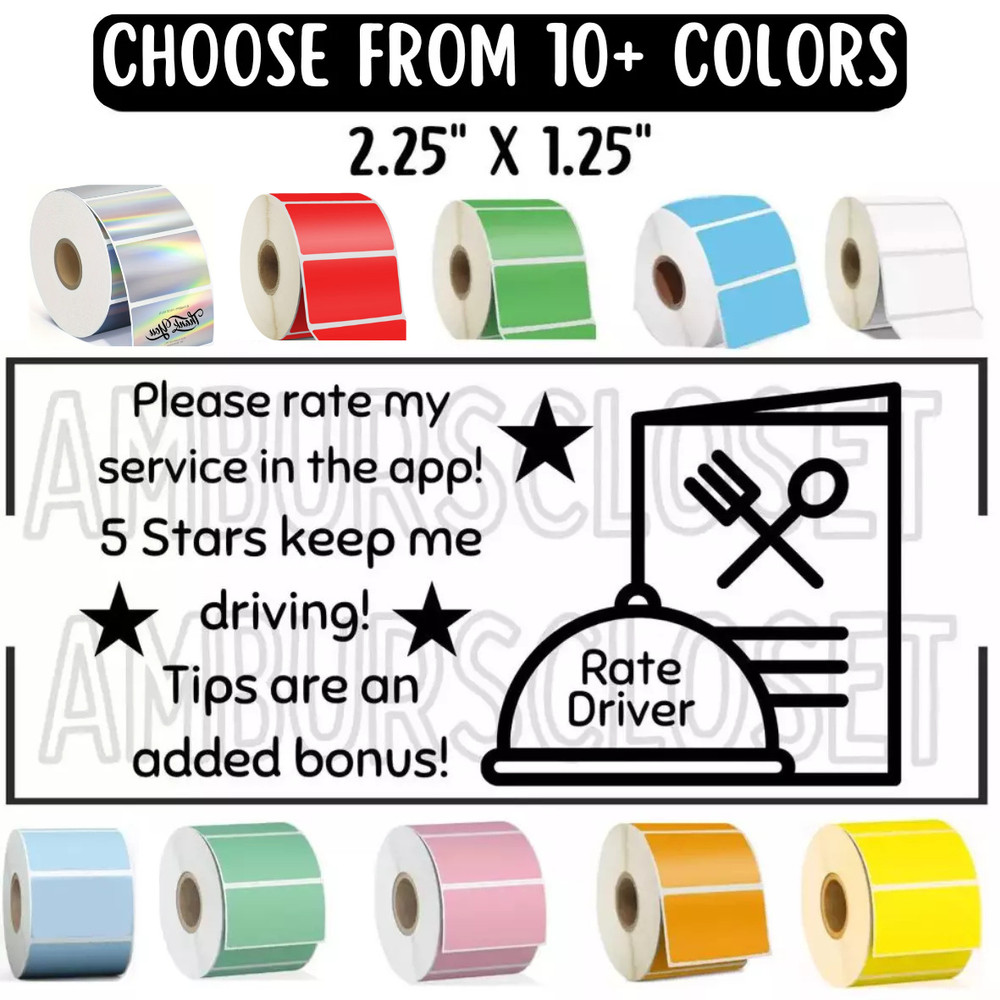 50 DoorDash UberEATS Grubhub Delivery 2.25″ STICKERS LABELS SCRATCH RESISTANT