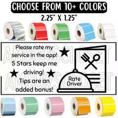 50 DoorDash UberEATS Grubhub Delivery 2.25″ STICKERS LABELS SCRATCH RESISTANT