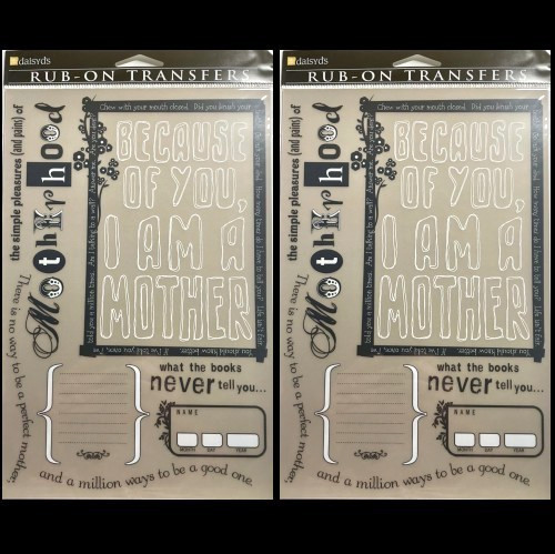 LOT OF 2 SETS DAISY D’S RUB-ON TRANSFERS IMAGES MOTHERHOOD FRAME MOTHER