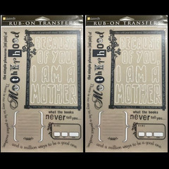 LOT OF 2 SETS DAISY D’S RUB-ON TRANSFERS IMAGES MOTHERHOOD FRAME MOTHER