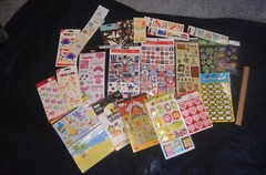 Scrapbooking Sticker Lot Mixed brands Occasions almost 1 LB