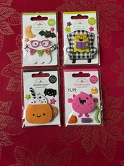 #D47 -4 PKGS HALLOWEEN GHOST MONSTER PUMPKIN SPICE DOODLE-POPS 3D STICKERS