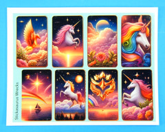 Celestial Unicorns Sticker Sheet Style 1