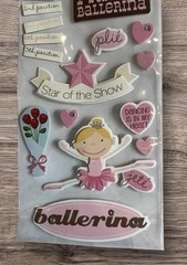 Recollections Ballet Ballerina Dance Shoes Chipboard Scrapbooking Stickers NEW