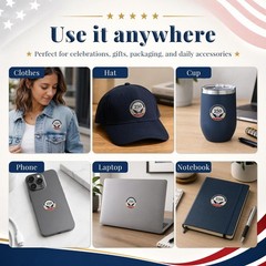 500 Pcs 1.77″ Round Patriotic Stickers – Vintage Waterproof USA Decals for 4th o