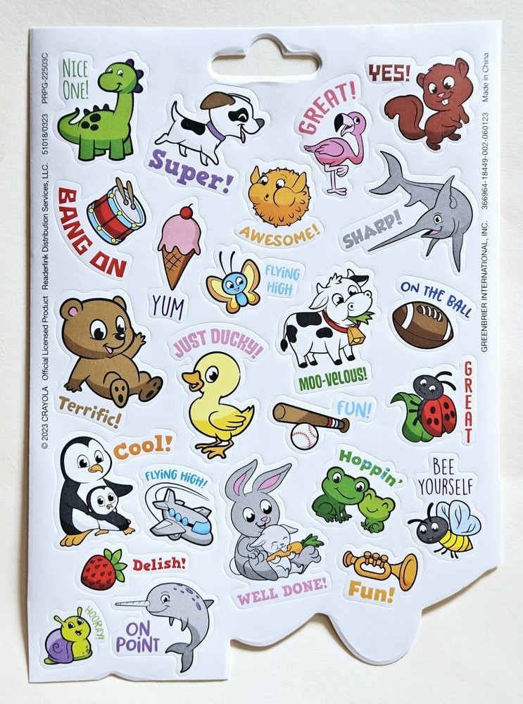 Fauna Sticker sheet. Dog, Shark, Rabbit, Dinosaur…