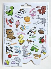 Fauna Sticker sheet. Dog, Shark, Rabbit, Dinosaur…