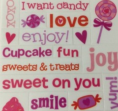 LOVE CLEAR MYLAR Stickers(3.5″x 11″) Valentine’s Day•Sweetie•Sugar•Crush •Hugs••