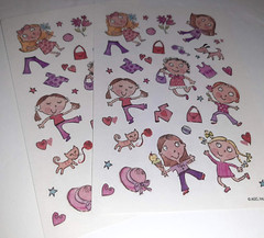 Vtg AGC Fun Girls Sticker Activity Sheet Paper Doll/Dress Up x2 Sheets
