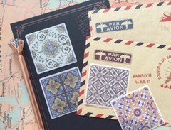 Set Of 20 Washi 2×2 Moroccan Tile Stickers Scrapbooking Junk Journal