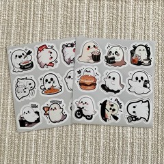 18 Ghost Stickers 1.6” Cute Spooky Halloween Ghost Everyday Activities