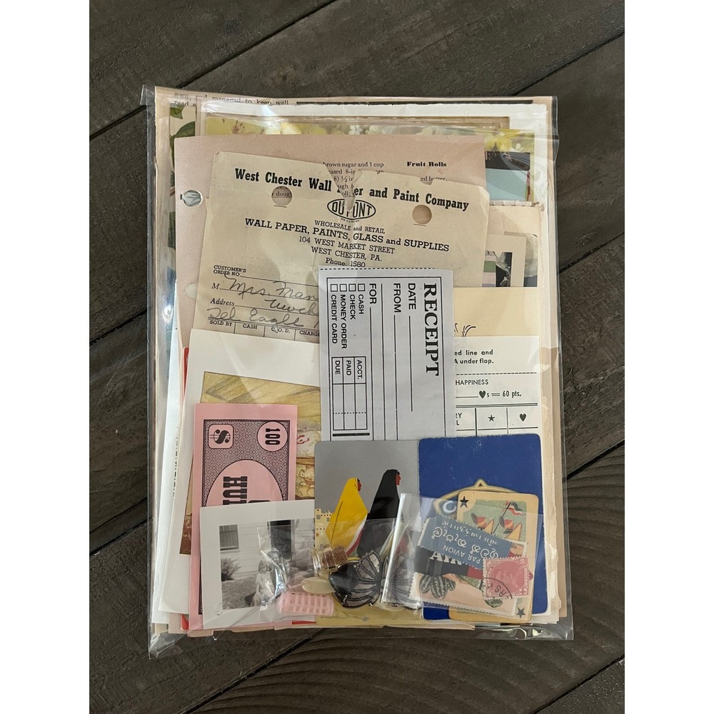 Vintage Ephemera Junk Journal Kit Scrapbook Supplies Paper Lot Mixed Media Art