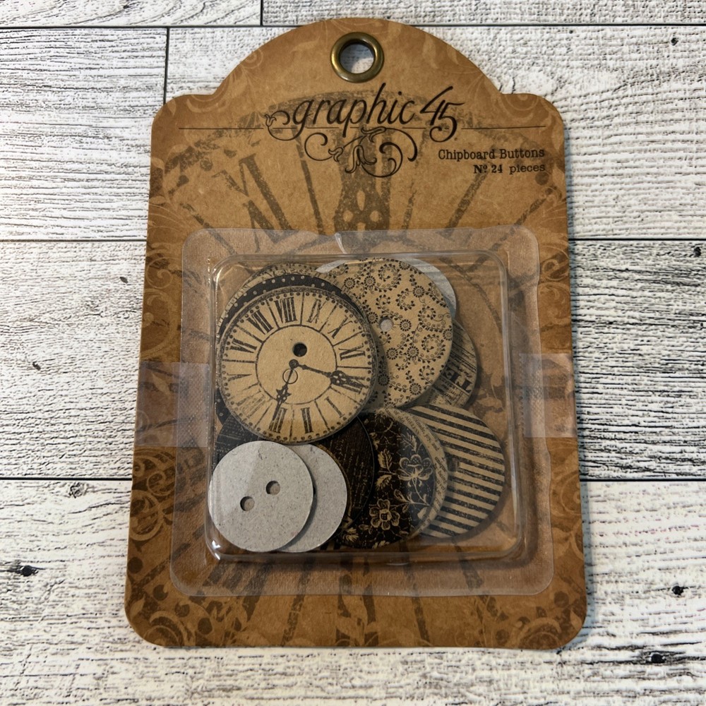 Graphic 45 Staples Chipboard Buttons 23 in pk