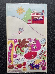 Vintage Sandylion Maxi Activity Sticker Sheet 80s Tobogan Time