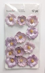 Purple & Gold Beaded Paper Flowers Scrapbooking Embellishments By Recollections