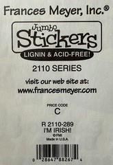 I’M IRISH Mylar Stickers(14pc) Frances Meyer…St.Patrick’s Day…Clover…Card Making