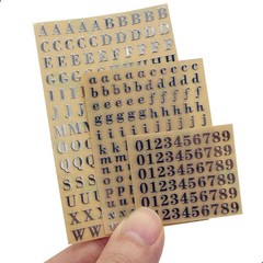 6 Sheets Small 0.18 inch Alphabet Number Mini Letters 4.5mm, Gold,silver