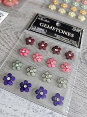 Sticker Lot Flowers Scrapbooking 3D Stickers Floral Gemstone Spring #118