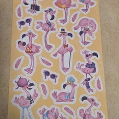 Stickii Club Pipsticks Pink Cute Flamingo Sticker Sheet Bundle summer colorful