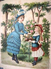 1800’s Page out of A Scrapbook w/ Beautiful Die Cuts Pasted on Page *