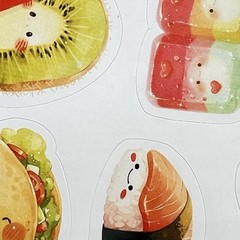 Happy Fruit Food Stickers 4 Sheets Vintage Style Junk Journal Collage