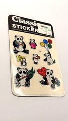 Vtg Panda Bear Prism Sticker Sheet 1980 Classic Stickers Hearts 80’s Love
