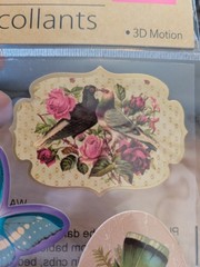 Crafter’s Square Flower Bird Themed 3-D Motion Stickers 9 Pieces New