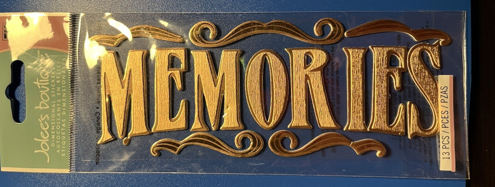 Jolees Boutique Scrapbook Sticker Dimensional-Memories-1 Piece-New