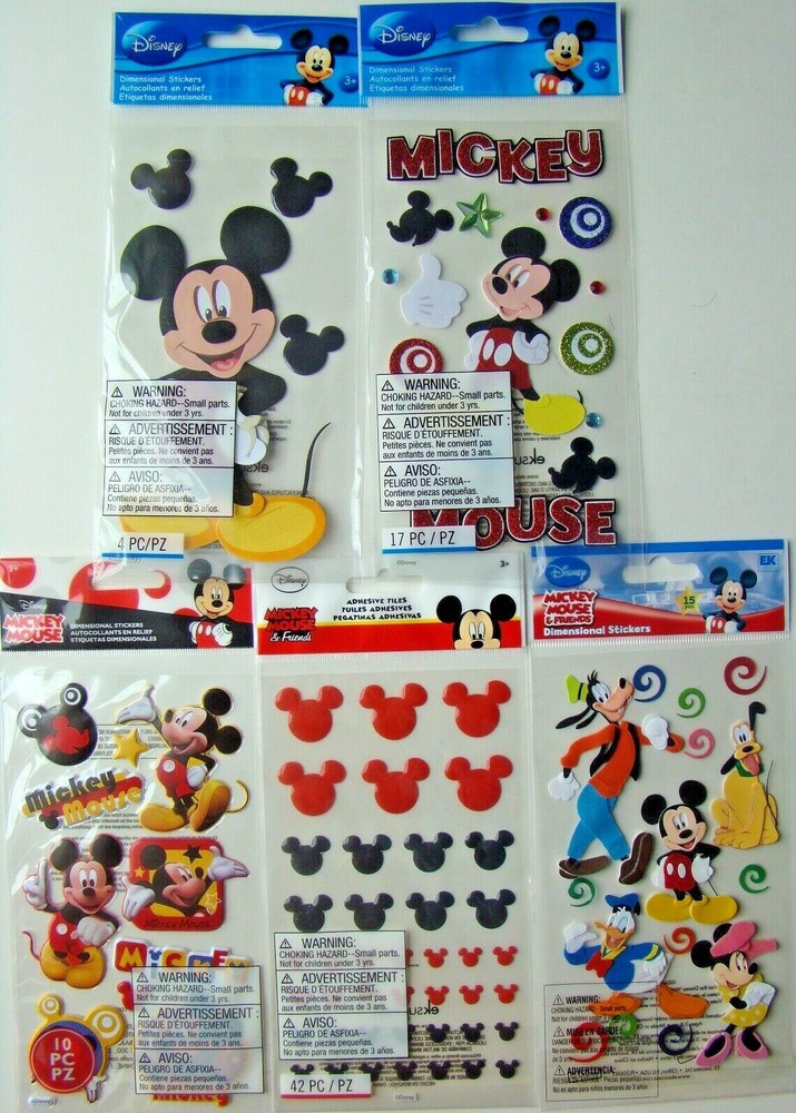 EK SUCCESS DISNEY MICKEY MOUSE LOT of 5 Stickers Brand NEW! icon friends fun