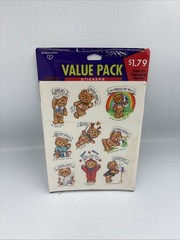 1981 Hallmark Teddy Bear Keeping In Touch Greetings Stickers Sealed 8 Sheets