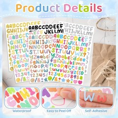 44 Sheets Letter Stickers 0.5 Inch 4972Pcs Alphabet Stickers 1/2 Inch Small V…