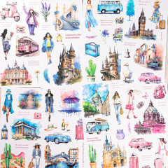 Journaling Sticker , 20 Sheets Scrapbook Stickers, Junk Journal Supplies, Pre-Cu