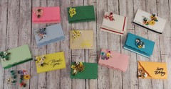Vtg Paper Quilling Small Note Cards Handmade Ephemera Junk Journal Supplies READ