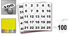 Waterproof Self-Adhesive Number Stickers 1-100, 1.5-inch for Indoor/Outdoor Use