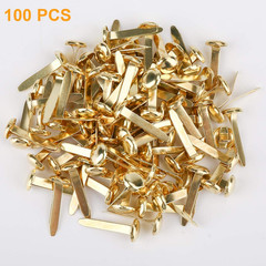 100 PCS Mini Brads, Brass Fasteners 20 X 8Mm, Small Metal Brad for Paper Crafts