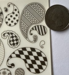 DARK BROWN PAISLEY Rub-On Transfers(4”x 5”)Shapes •Scrapbook•Memory•Card Making