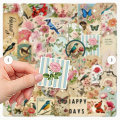 LOT 0F 25 MIXED STICKERS ROSES BIRDS FLOWERS BUTTERFLIES VICTORIAN THEME