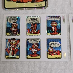 Vintage 1987 Garfield Prism Hologram Vending Machine Stickers Lot Of 11 NOS